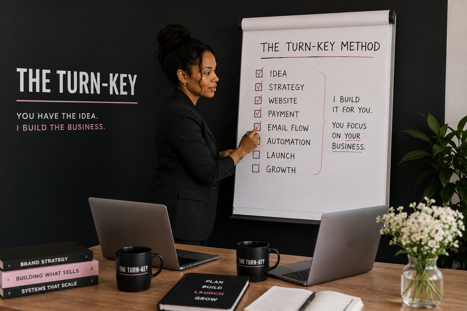 Engracia werkt de Turn-Key methode uit op een flip-over